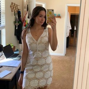 Lilly Pulitzer white and gold dress